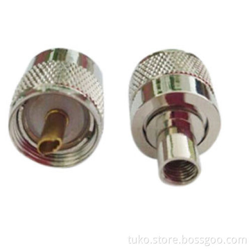 RF Connectors UHF Straight Male Plug, Nickel/Brass, 50 Ohms